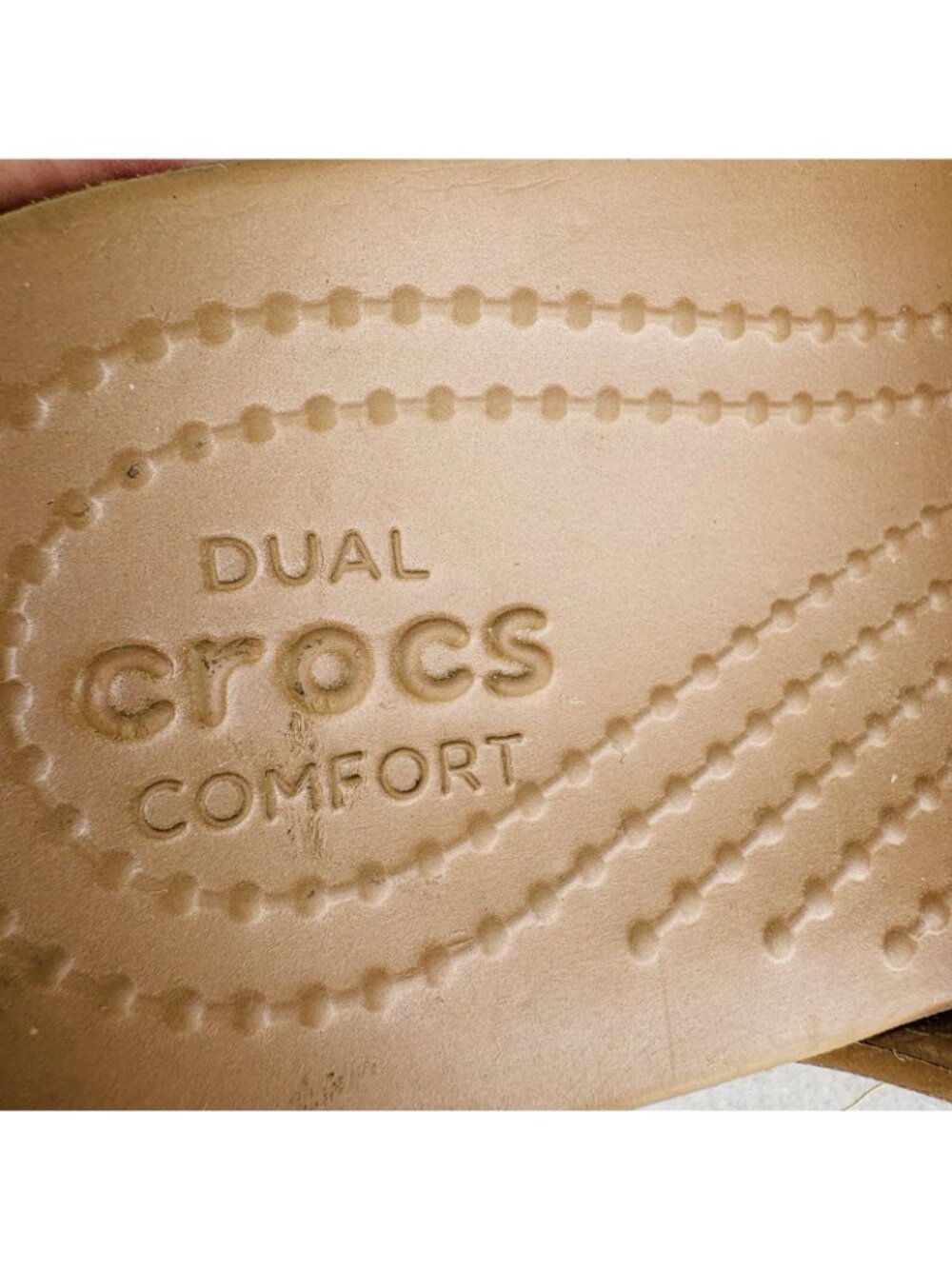 Crocs MONTEREY SHIMMER Bronze Bling Wedge Platform Thong Flip Flop Shoe Size 8 - Picture 11 of 16